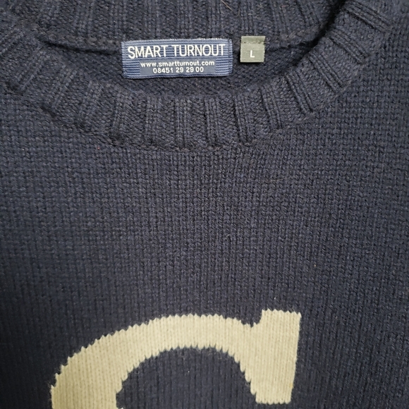 SMART TURNOUT Lambswool Varsity S Sweater SZ L - Picture 4 of 4